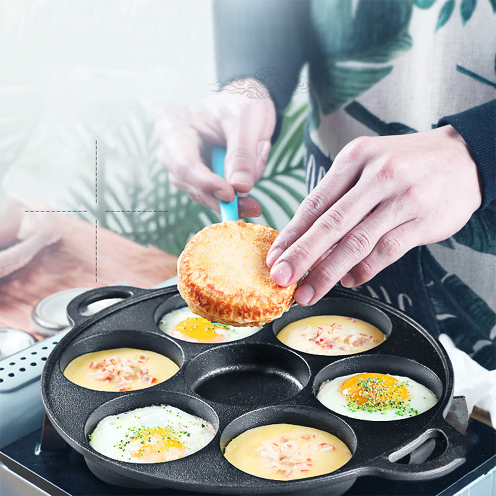 Egg Waffle Pan - 7구 프라이팬 주철 논스틱 주방용 햄팬