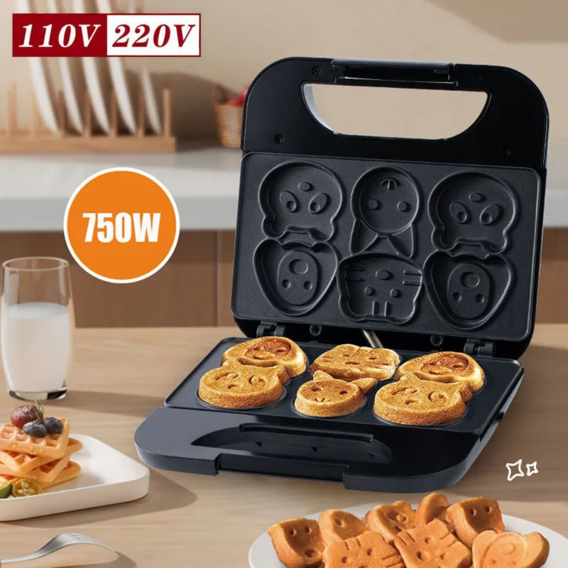 Mini Pancake Griddle - 가정용 만화 캐릭터 비스킷 기계 미국